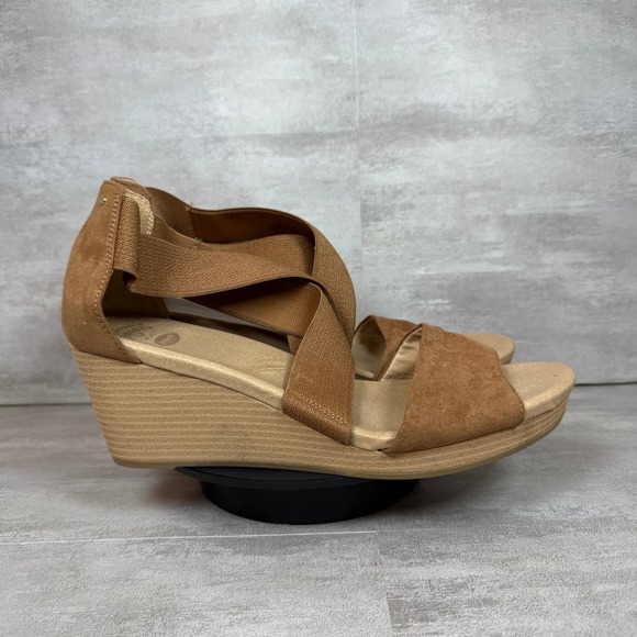 Dr. Scholl's Wedge Brown Sandals Sustainable Comfort Casual Shoes Size 9 - Picture 1 of 11